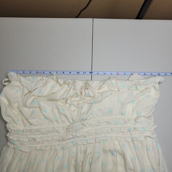 Torrid Womens Maxi Summer Dress Size 3X Tiered Floral Ruffles Smocked Yellow New - Picture 9 of 13
